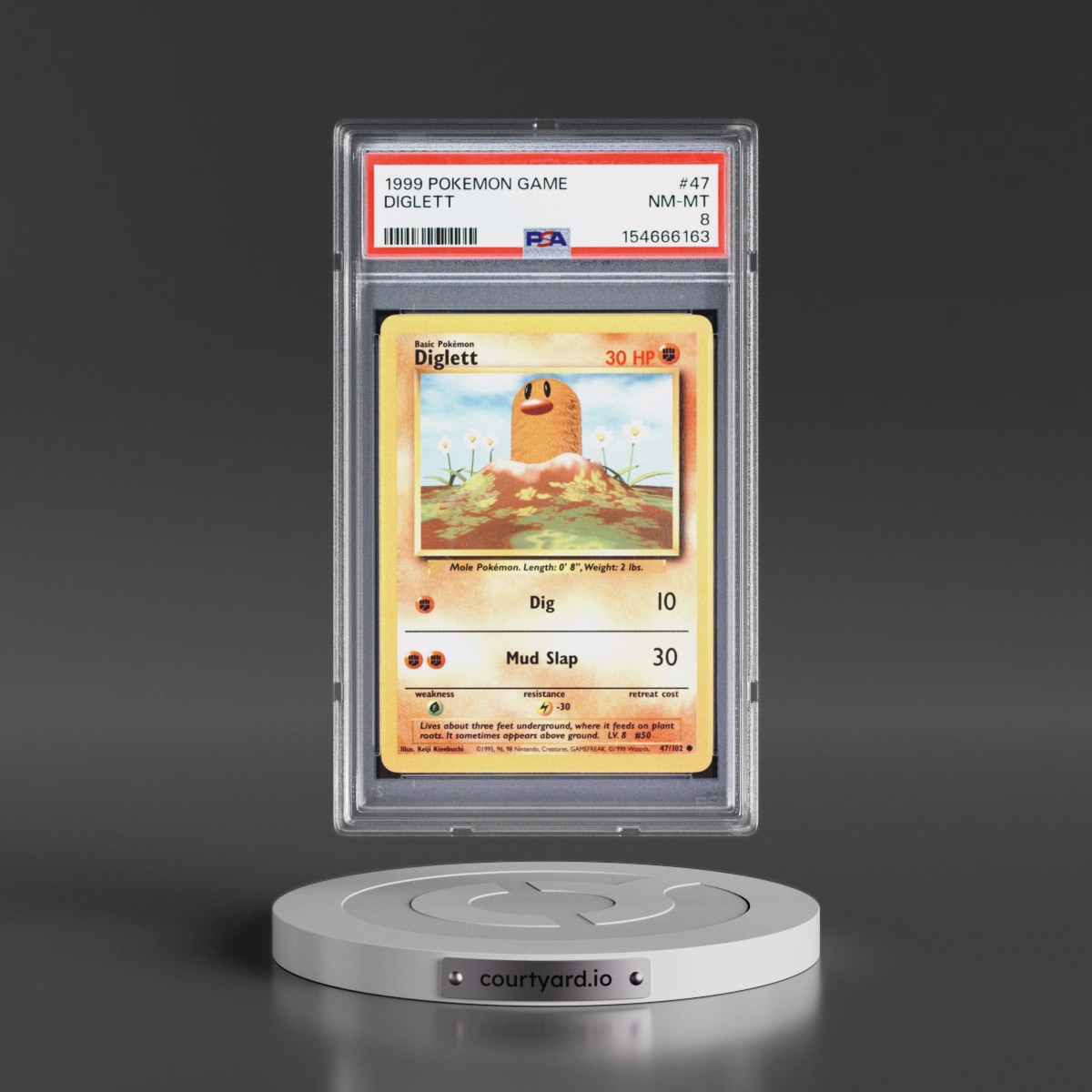 1999 Pokémon Game #47 Diglett (PSA 8 NM-MT)