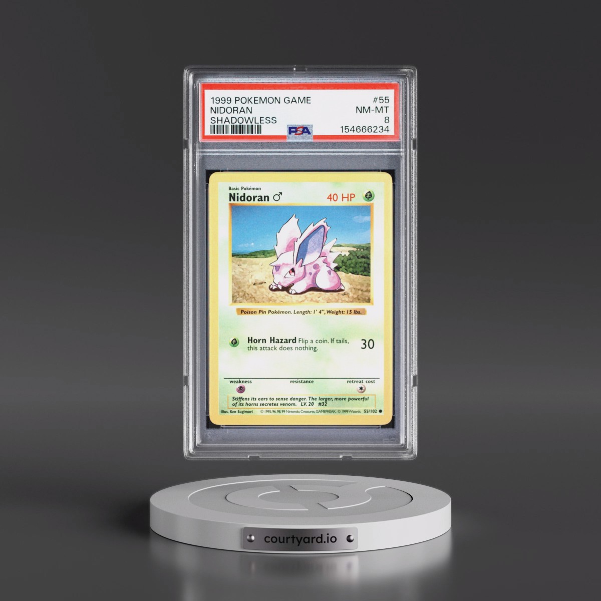 1999 Pokémon Game #55 Nidoran - Shadowless (PSA 8 NM-MT)
