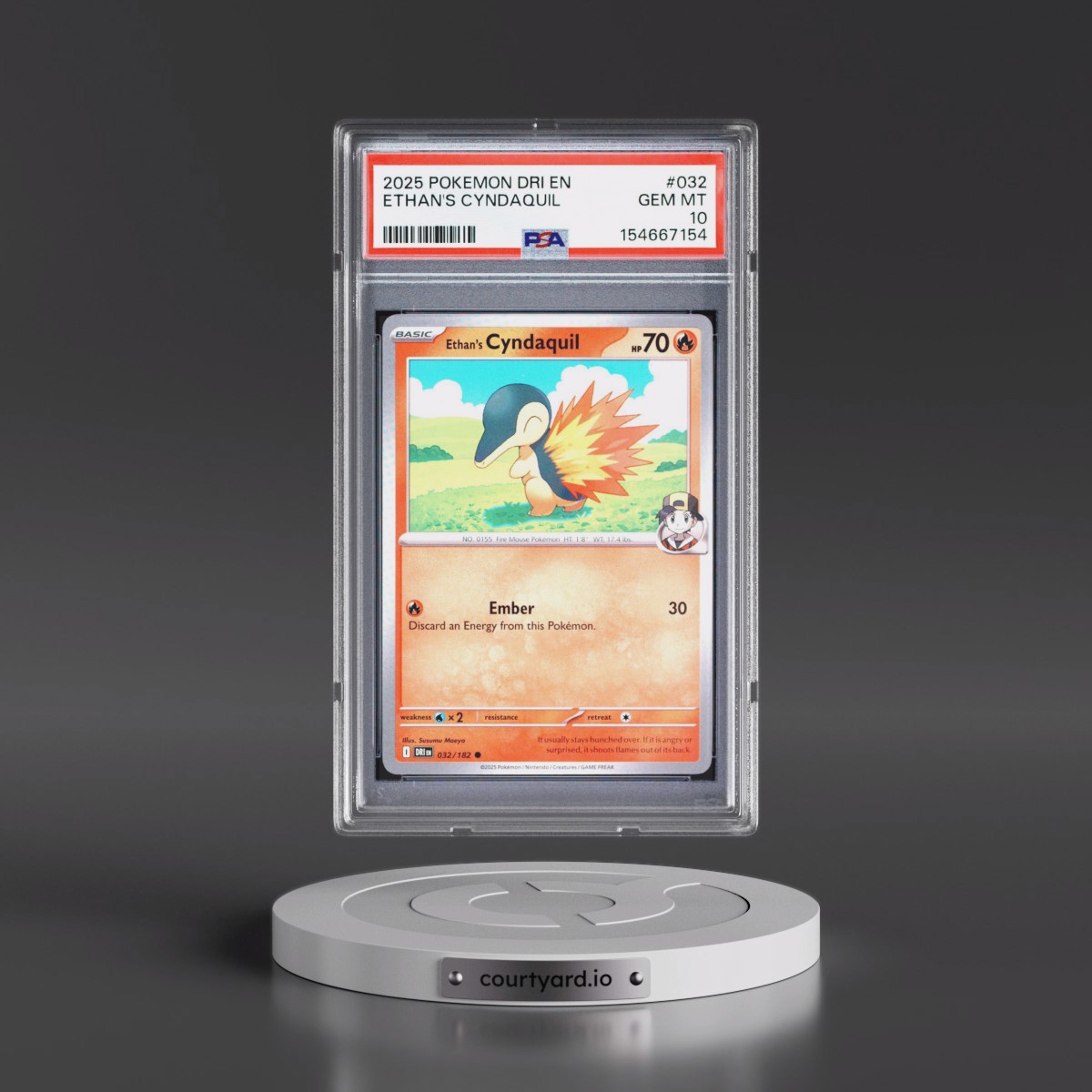 2025 Pokémon Dri EN-Destined Rivals #032 Ethan's Cyndaquil (PSA 10 GEM MINT)