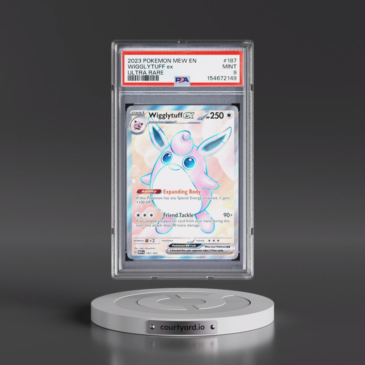 2023 Pokémon Mew EN-151 #187 Wigglytuff EX - Holo Ultra Rare (PSA 9 MINT)
