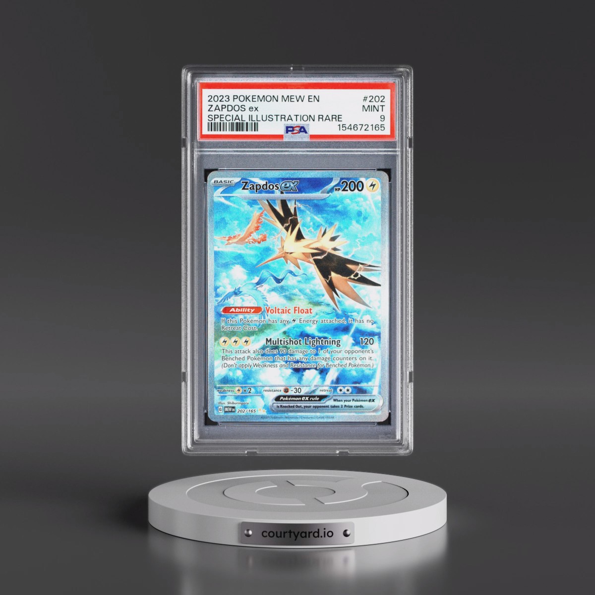 2023 Pokémon Mew EN-151 #202 Zapdos EX - Holo Special Illustration Rare (PSA 9 MINT)