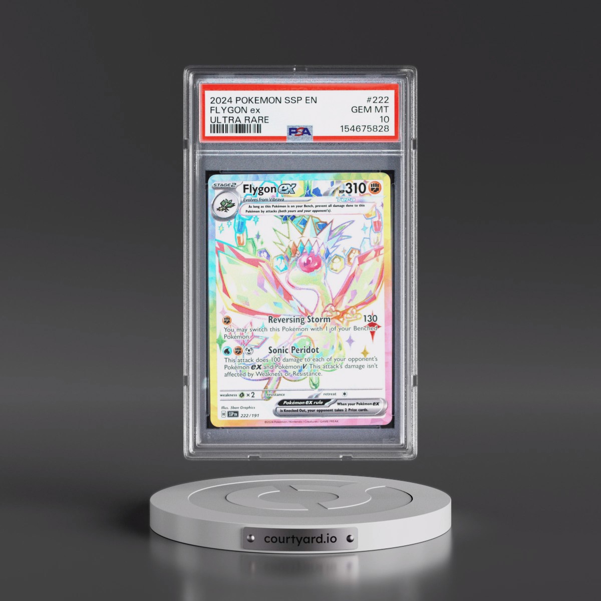 2024 Pokémon Ssp EN-Surging Sparks #222 Flygon EX - Holo Ultra Rare (PSA 10 GEM MINT)