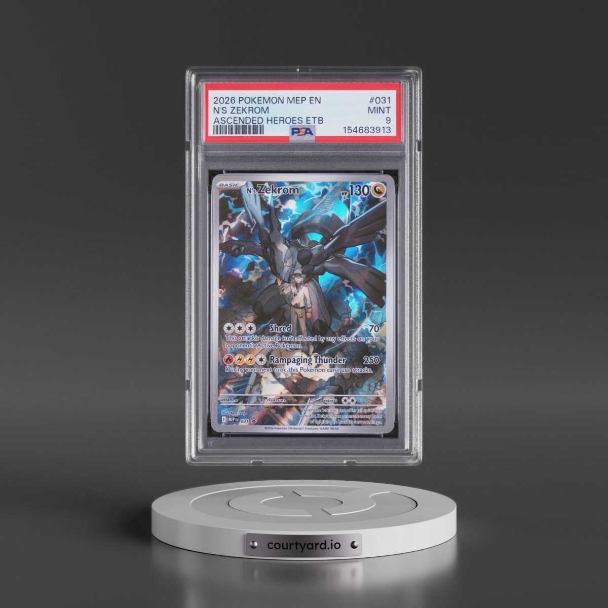 2026 Pokémon Mep EN-Me Black Star Promo #031 N's Zekrom - Ascended Heroes Elite Trainer Box (PSA 9 MINT)