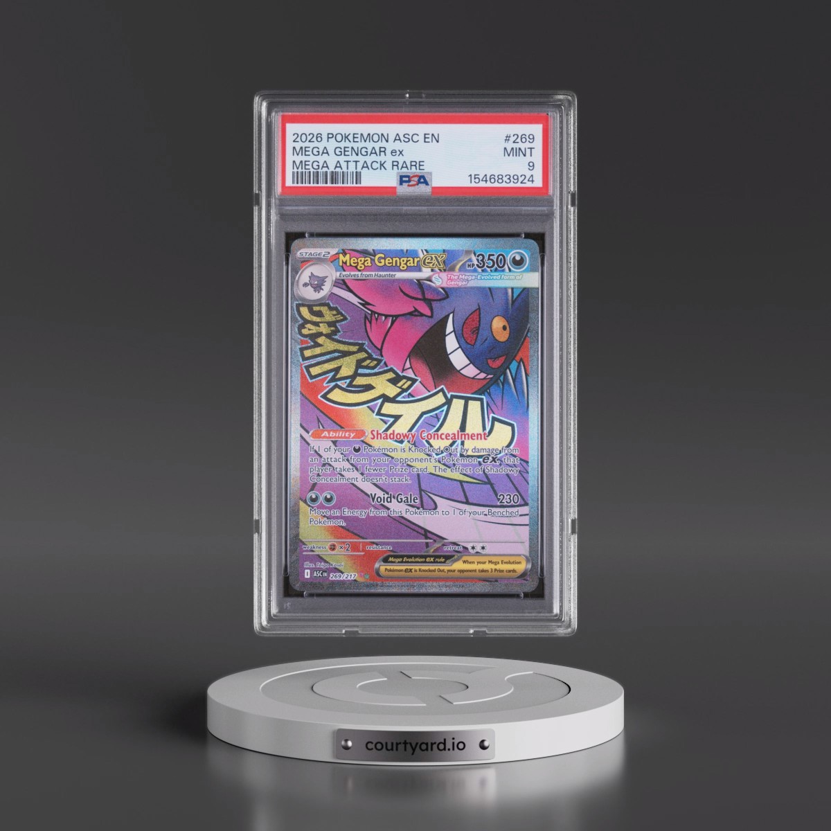2026 Pokémon Asc EN-Ascended Heroes #269 Mega Gengar EX - Holo Mega Attack Rare (PSA 9 MINT)