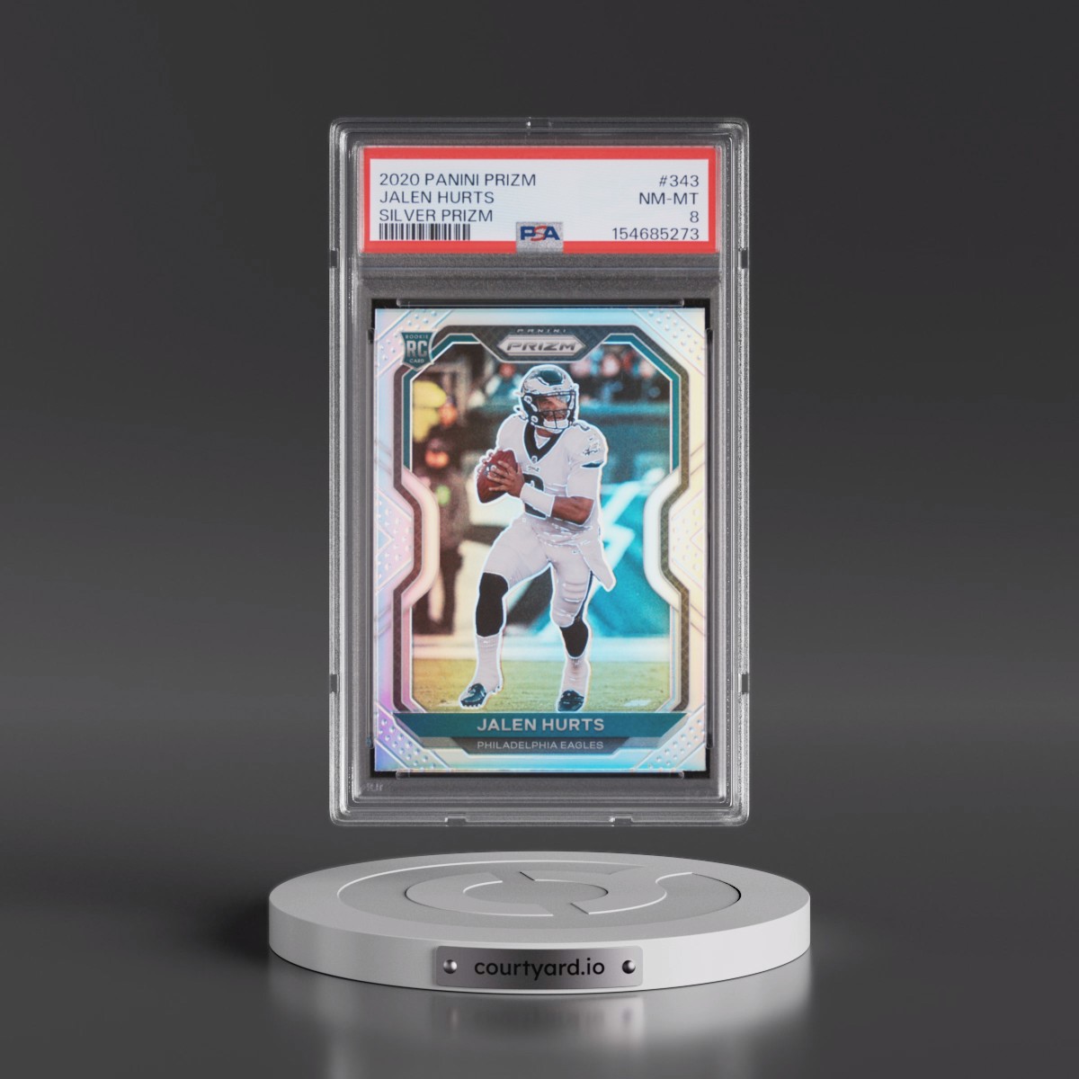 2020 Panini Prizm #343 Jalen Hurts - Silver Prizm (PSA 8 NM-MT)