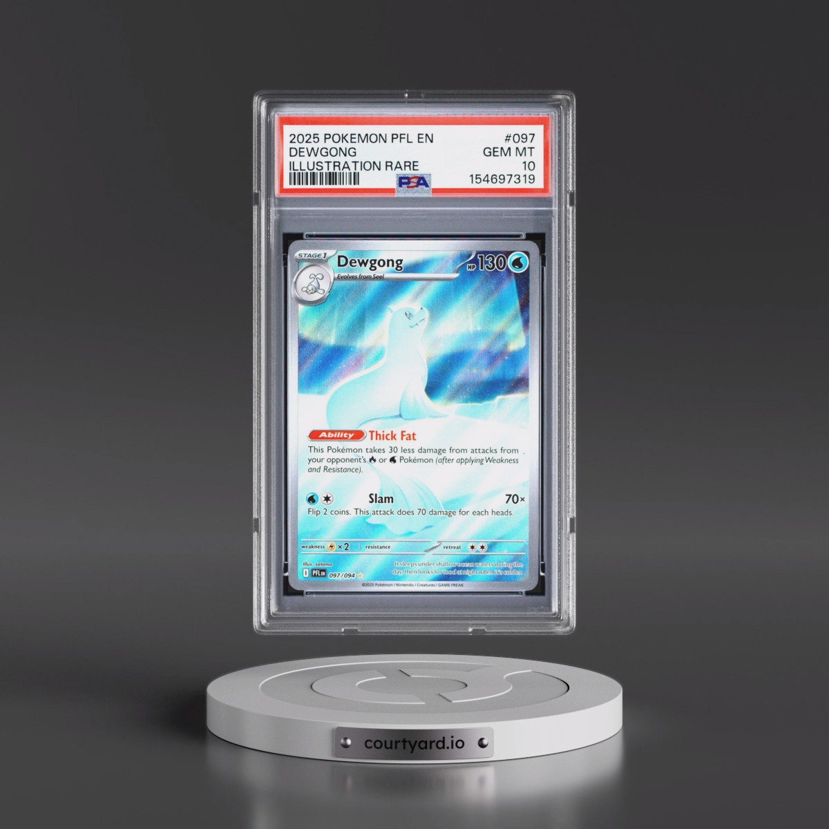 2025 Pokémon Pfl EN-Phantasmal Flames #097 Dewgong - Illustration Rare (PSA 10 GEM MINT)