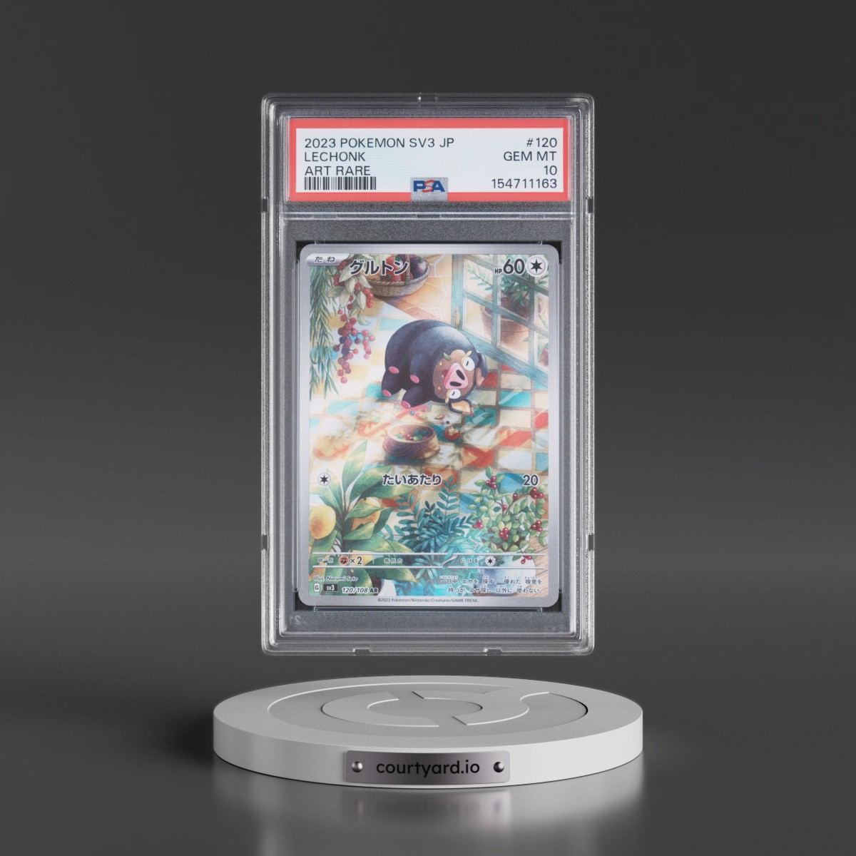 2023 Pokémon SV3-Ruler of the Black Flame #120 Lechonk - Art Rare (PSA 10 GEM MINT)