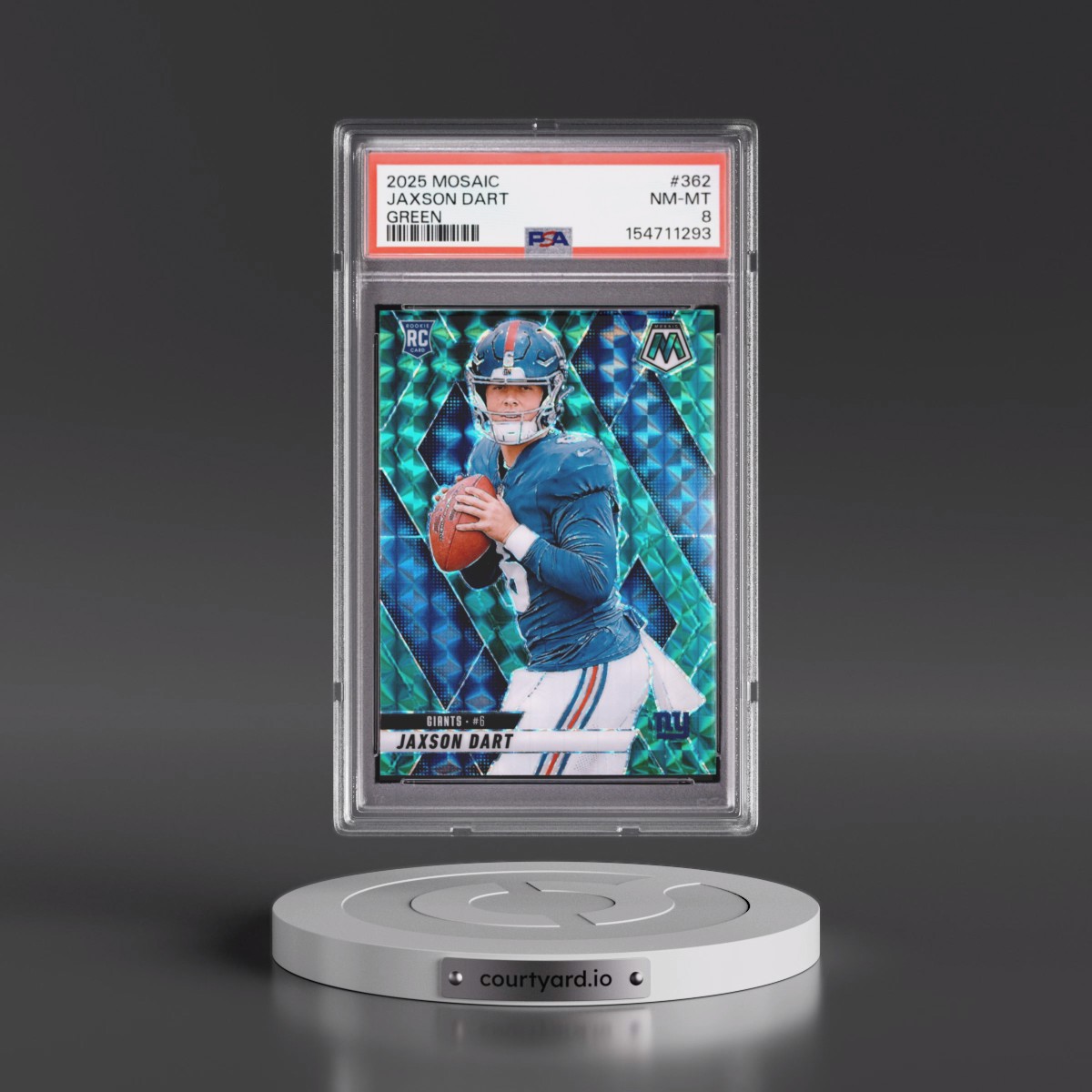 2025 Panini Mosaic #362 Jaxson Dart - Green (PSA 8 NM-MT)