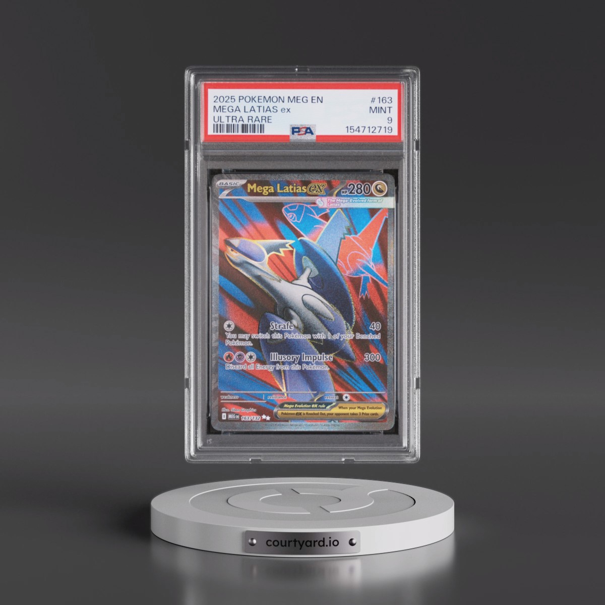 2025 Pokémon Meg EN-Mega Evolution #163 Mega Latias EX - Holo Ultra Rare (PSA 9 MINT)