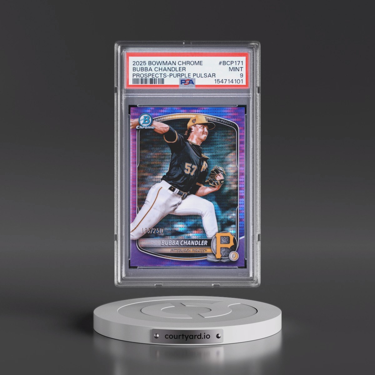 2025 Bowman Chrome Prospects Bubba Chandler - Purple Pulsar #BCP171 PSA 9