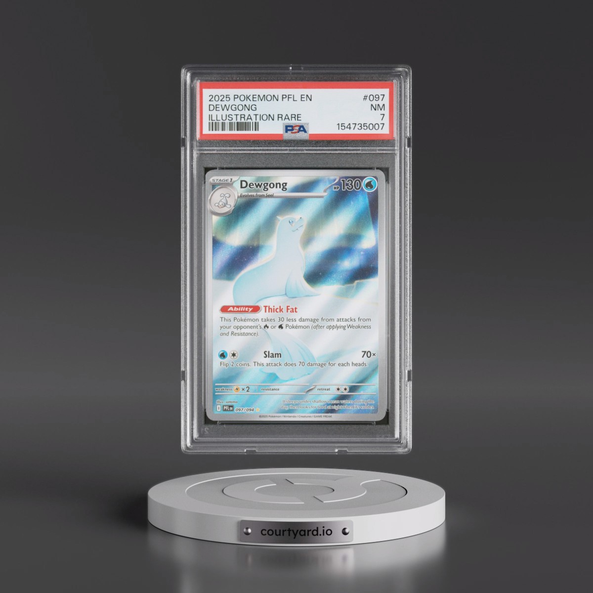 2025 Pokémon Pfl EN-Phantasmal Flames #097 Dewgong - Illustration Rare (PSA 7 NM)