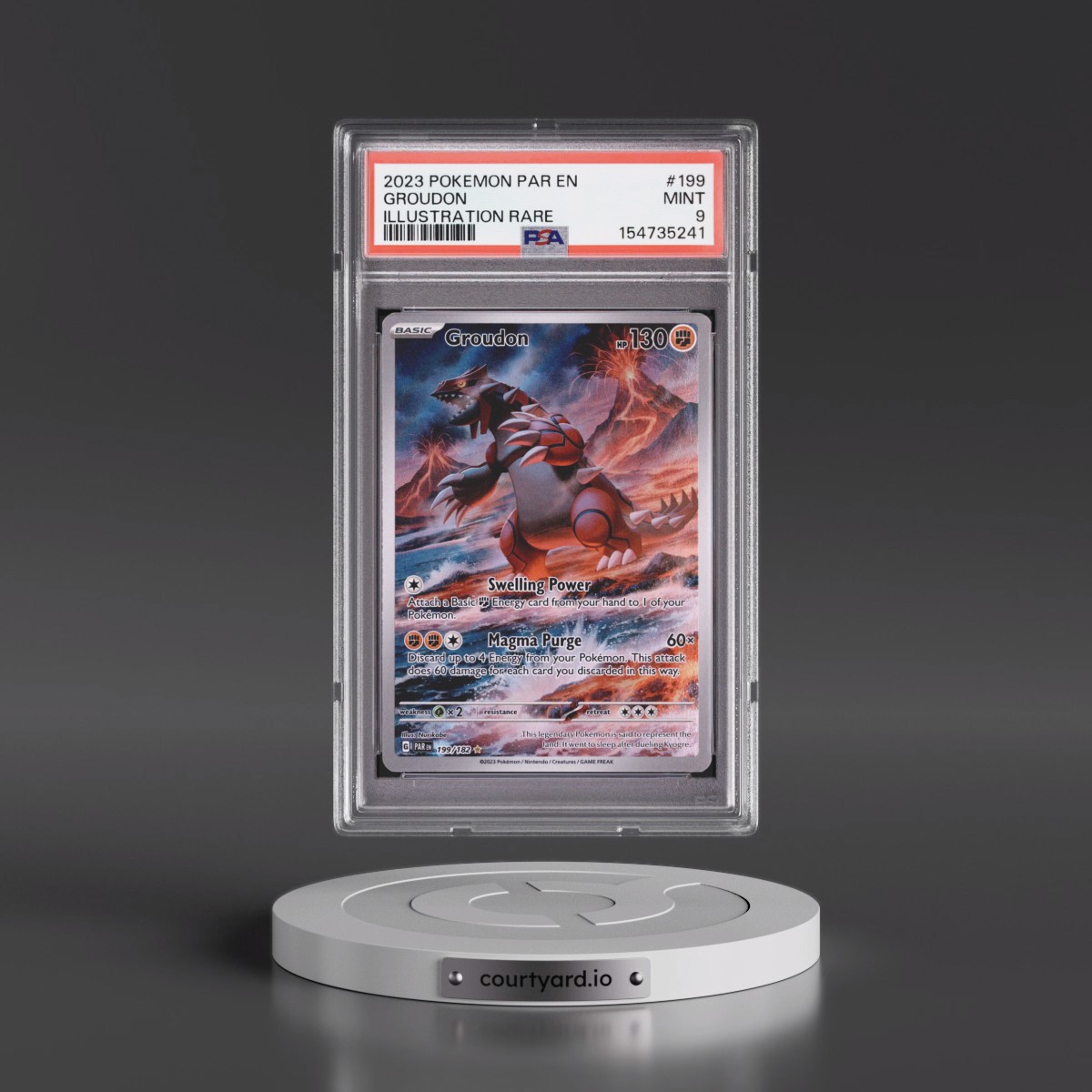 2023 Pokémon Par EN-Paradox Rift #199 Groudon - Illustration Rare (PSA 9 MINT)