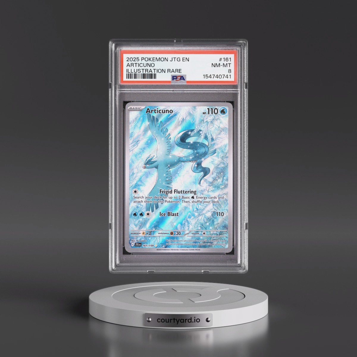 2025 Pokémon Jtg EN-Journey Together #161 Articuno - Illustration Rare (PSA 8 NM-MT)