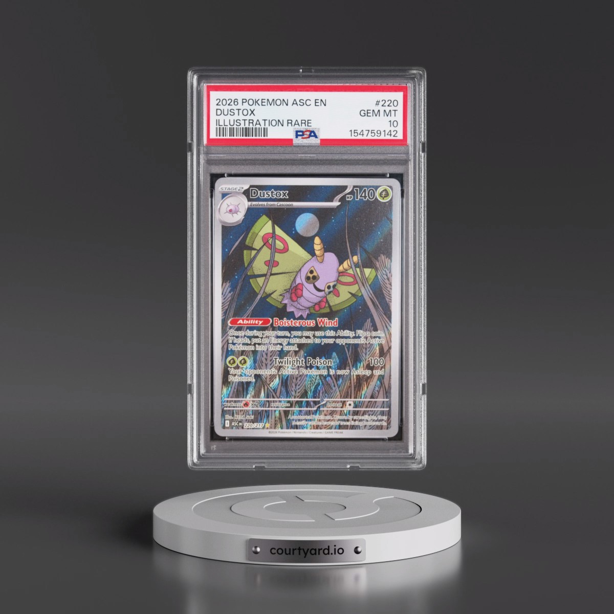 2026 Pokémon Asc EN-Ascended Heroes #220 Dustox - Illustration Rare (PSA 10 GEM MINT)
