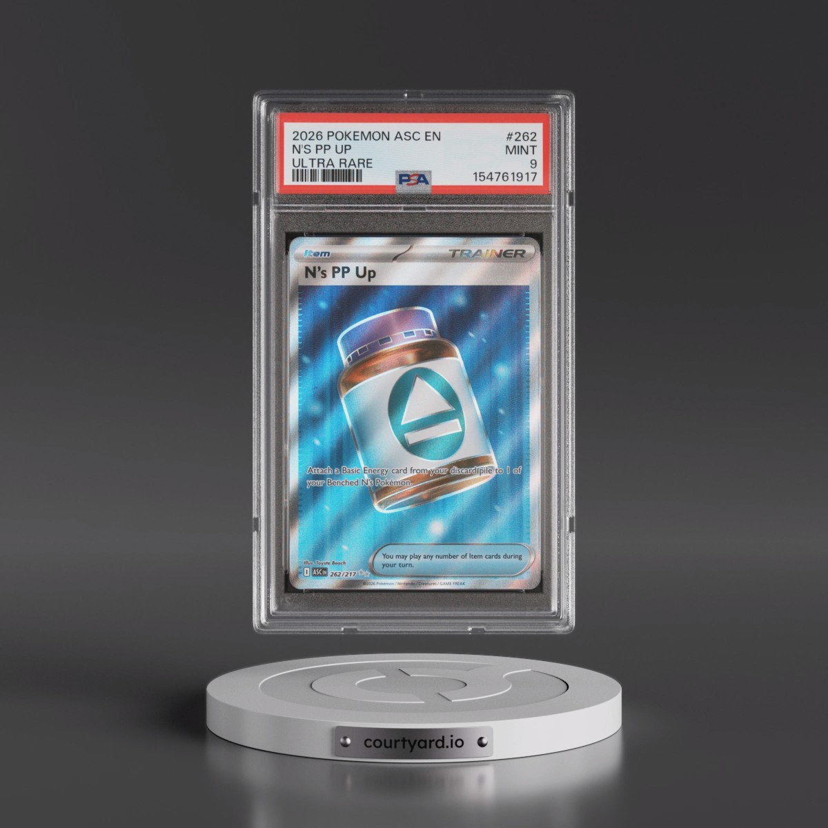2026 Pokémon Asc EN-Ascended Heroes #262 N's PP Up - Ultra Rare (PSA 9 MINT)