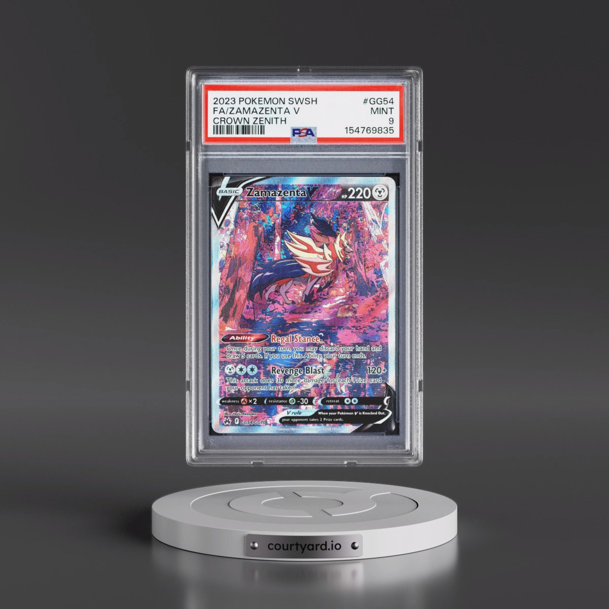 2023 Pokémon Sword and Shield Crown Zenith #GG54 Zamazenta V - Holo Full Art (PSA 9 MINT)