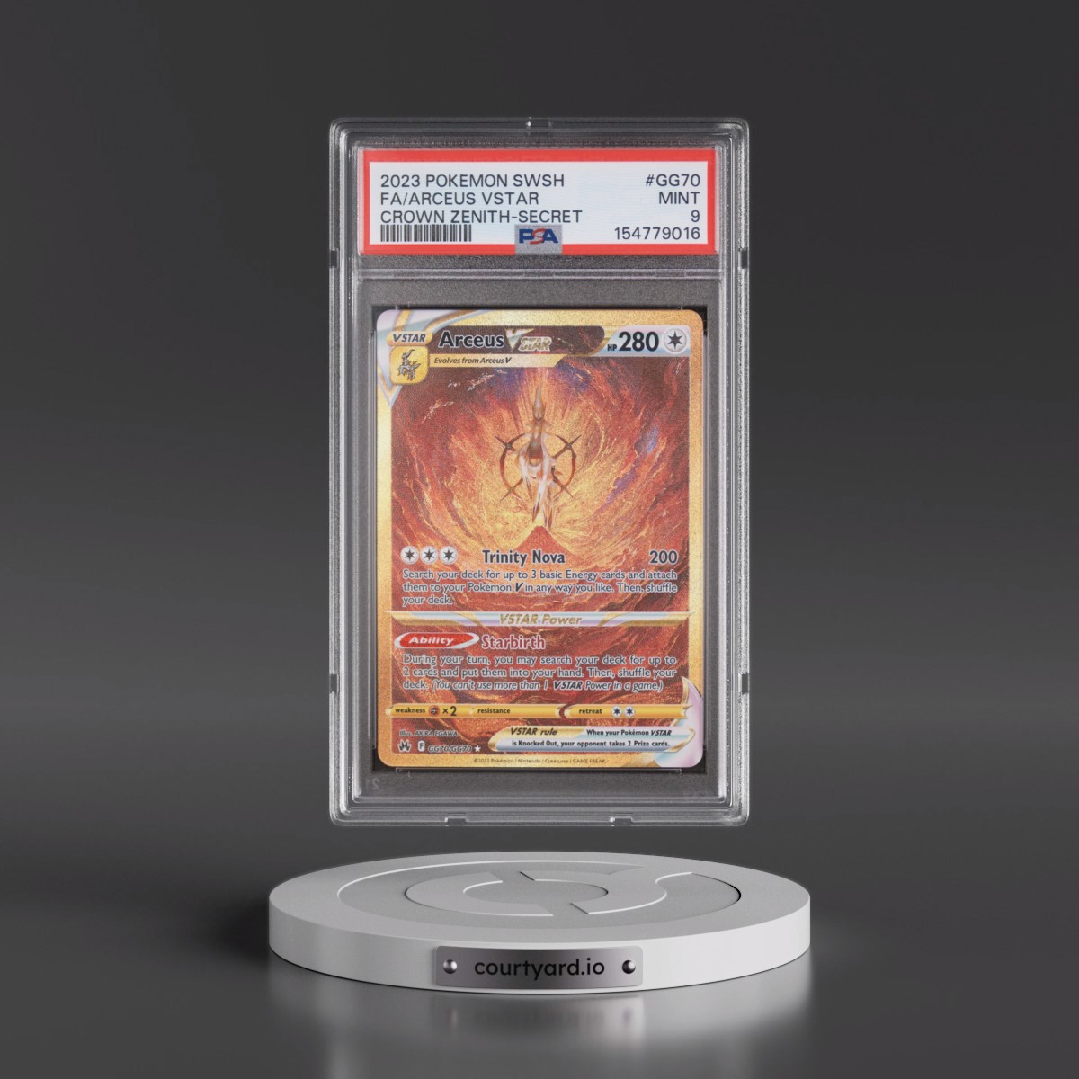 2023 Pokémon Sword and Shield Crown Zenith #GG70 Arceus Vstar - Full Art Secret (PSA 9 MINT)