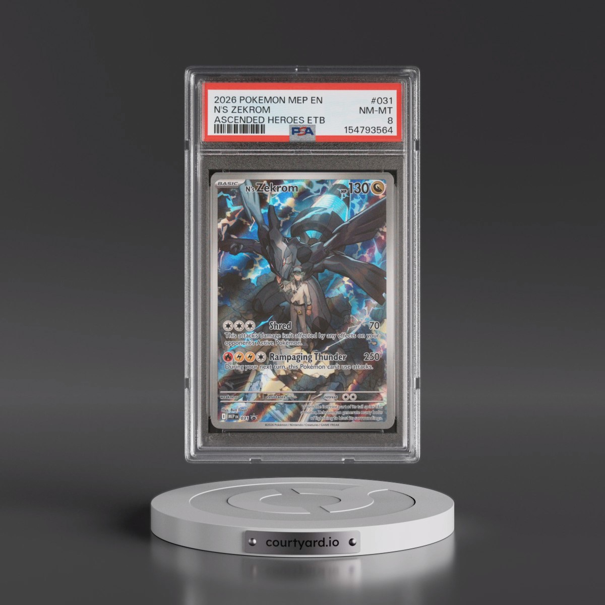 2026 Pokémon Mep EN-Me Black Star Promo #031 N's Zekrom - Ascended Heroes Elite Trainer Box (PSA 8 NM-MT)