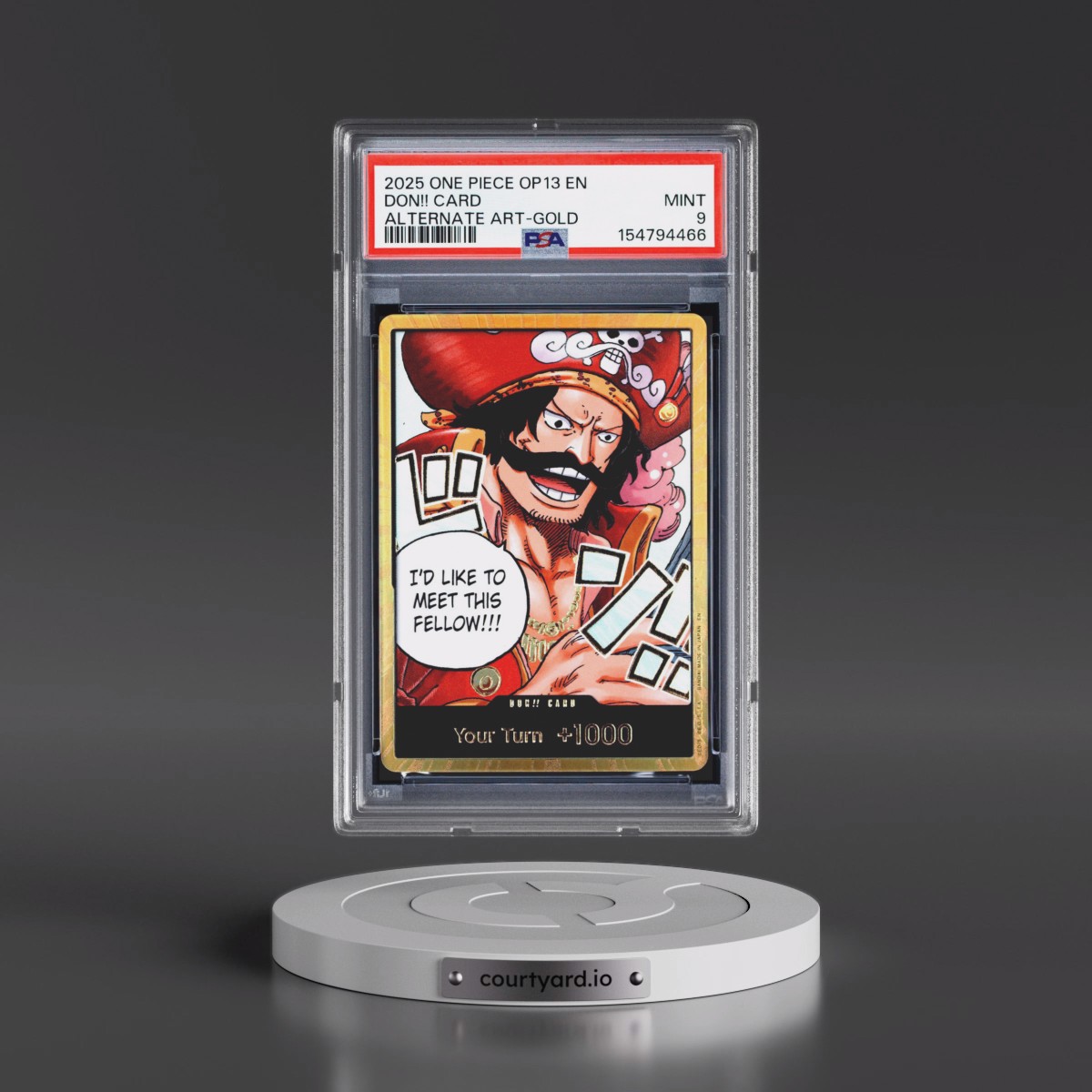 2025 One Piece OP13-Carrying on His Will Don!! Card - Alternate Art-Gold PSA 9