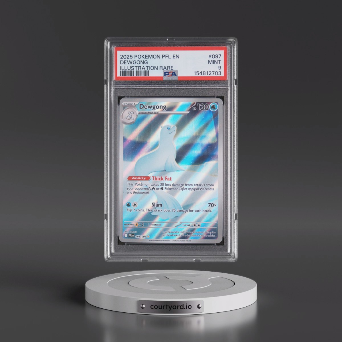 2025 Pokémon Pfl EN-Phantasmal Flames #097 Dewgong - Illustration Rare (PSA 9 MINT)