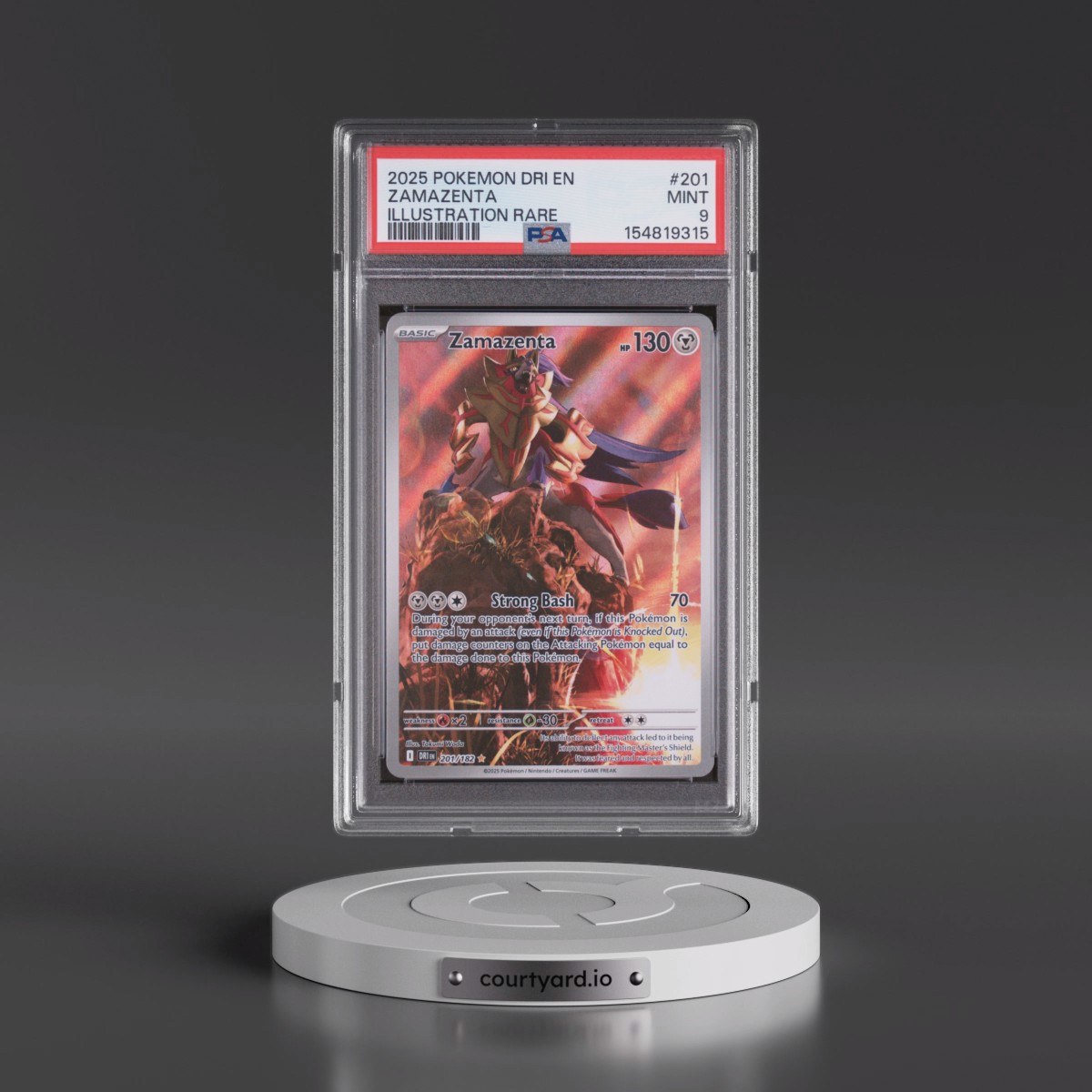 2025 Pokémon Dri EN-Destined Rivals #201 Zamazenta - Illustration Rare (PSA 9 MINT)
