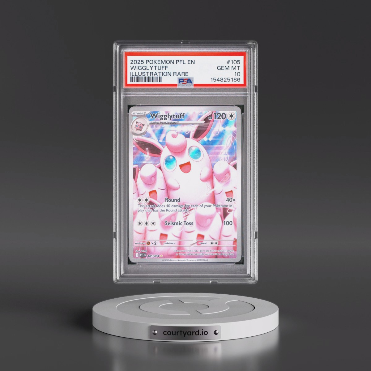 2025 Pokémon Pfl EN-Phantasmal Flames #105 Wigglytuff - Illustration Rare (PSA 10 GEM MINT)