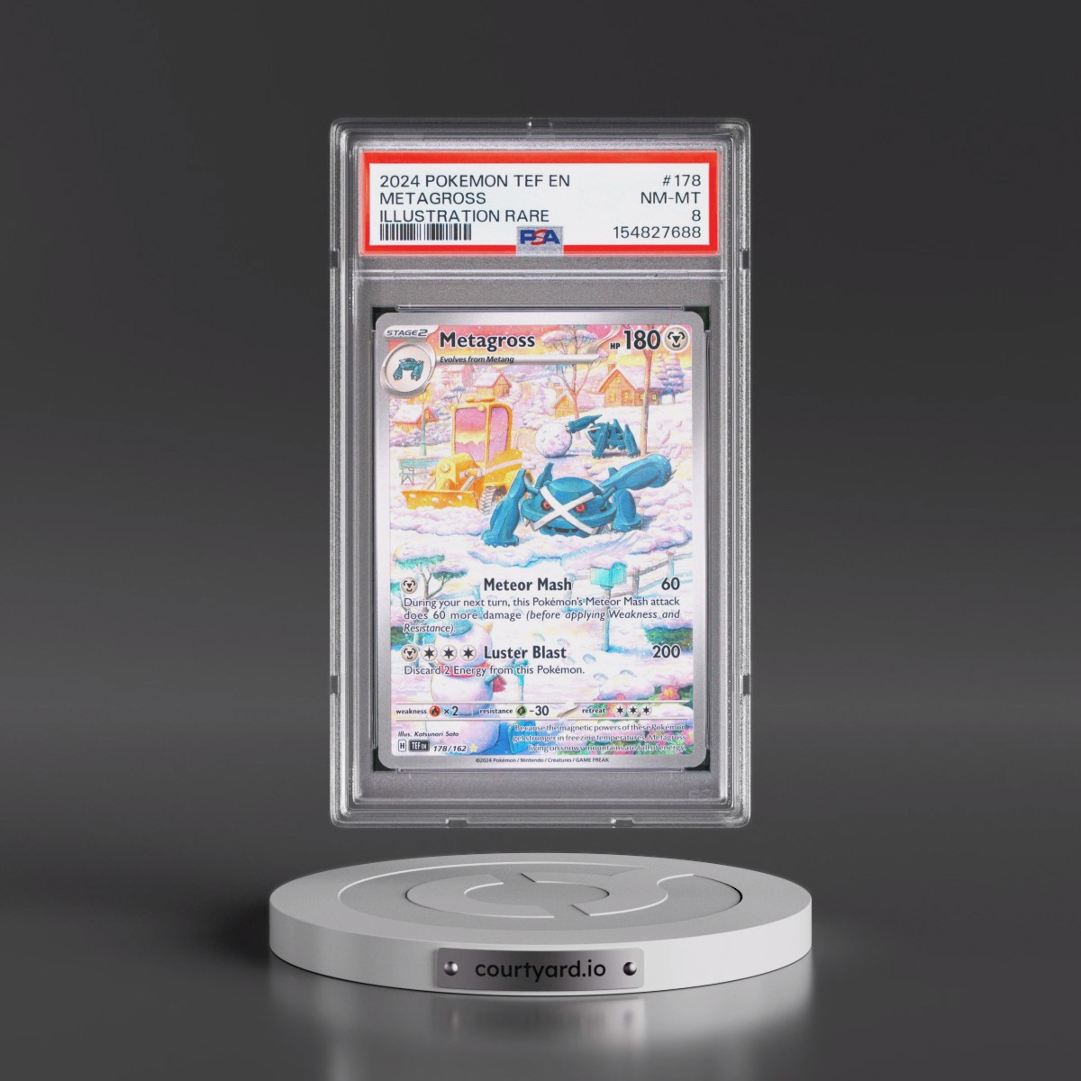 2024 Pokémon Tef EN-Temporal Forces #178 Metagross - Illustration Rare (PSA 8 NM-MT)