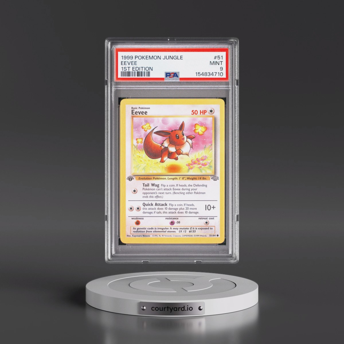 1999 Pokémon Jungle #51 Eevee - 1st Edition (PSA 9 MINT)