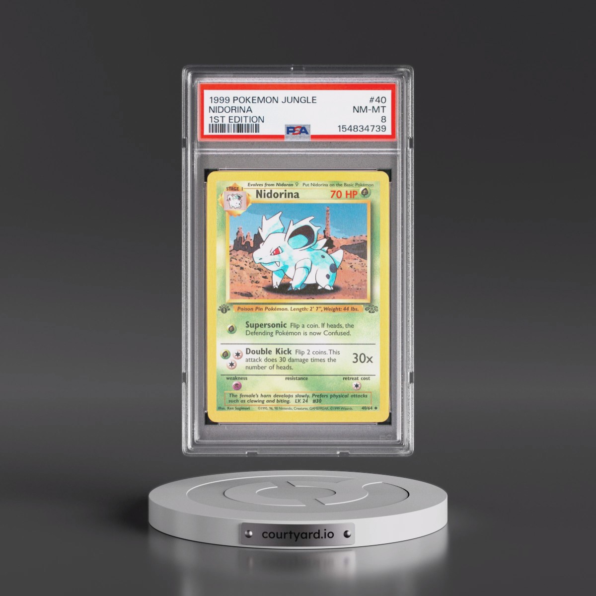 1999 Pokémon Jungle #40 Nidorina - 1st Edition (PSA 8 NM-MT)