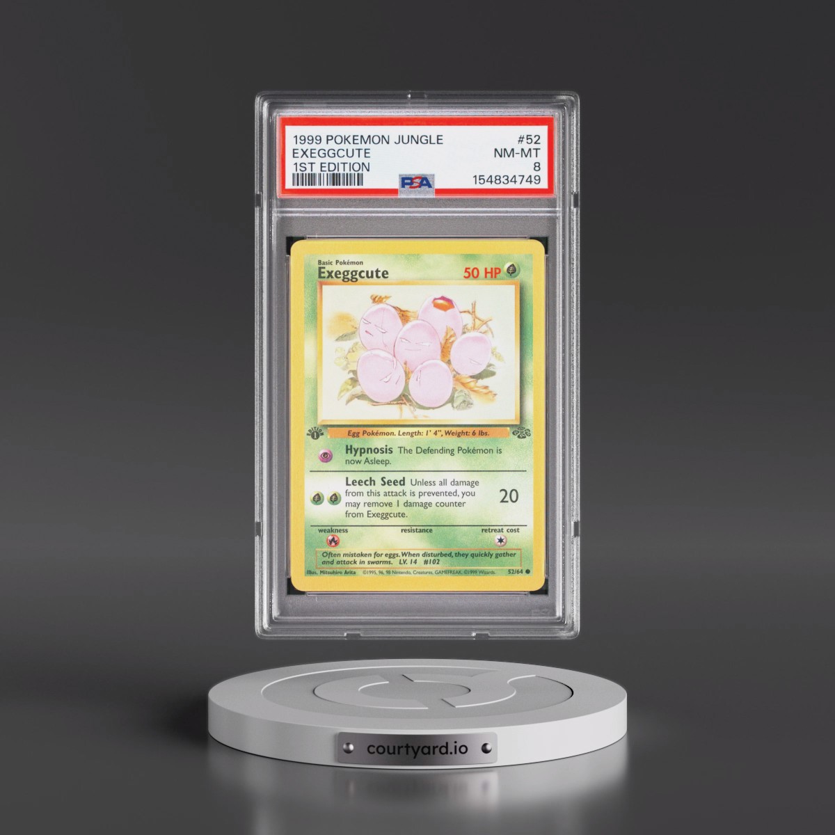 1999 Pokémon Jungle #52 Exeggcute - 1st Edition (PSA 8 NM-MT)