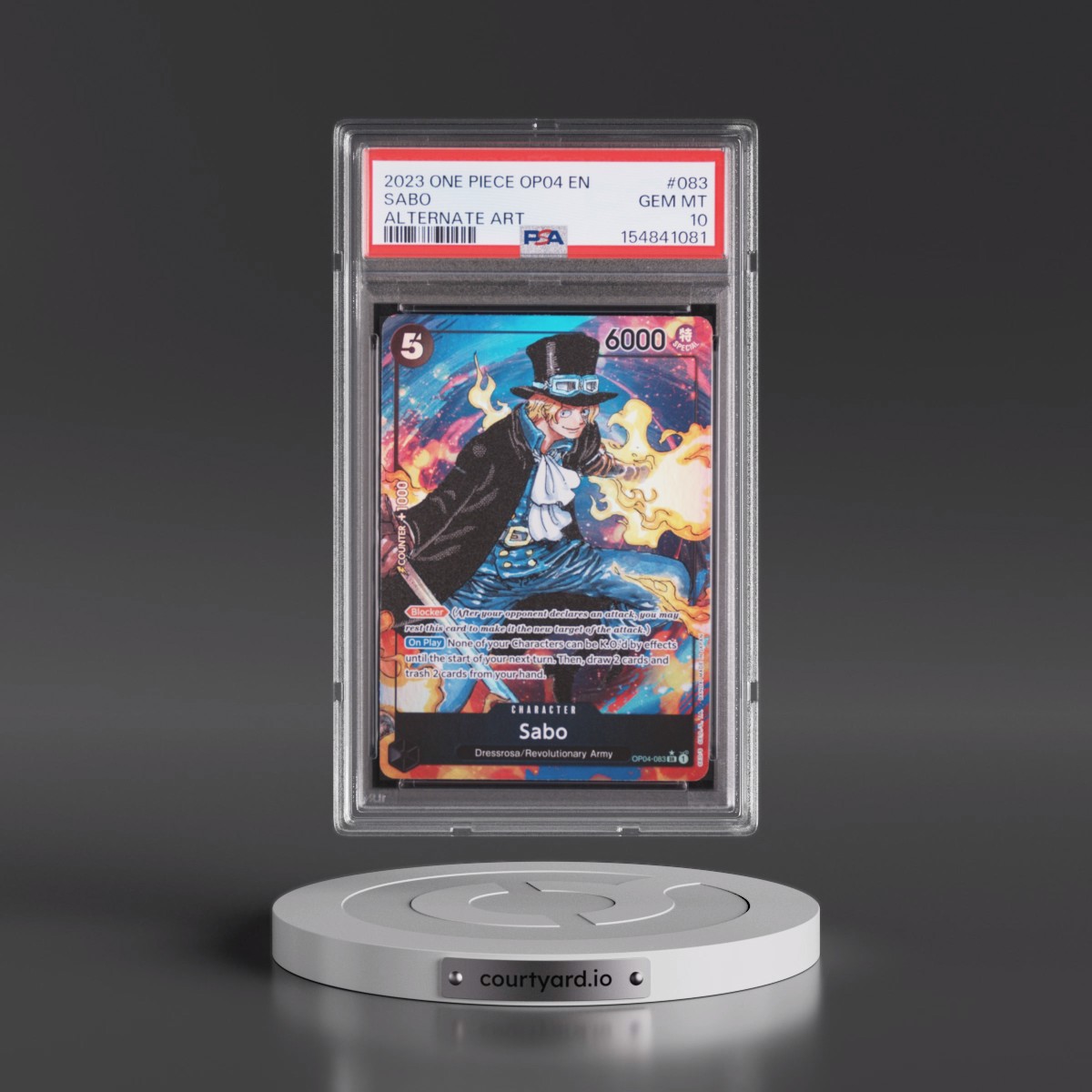 2023 One Piece OP04-Kingdoms of Intrigue #083 Sabo - Alternate Art (PSA 10 GEM MINT)