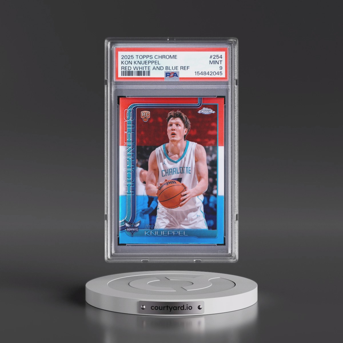 2025 Topps Chrome #254 Kon Knueppel - Red White and Blue Refractor (PSA 9 MINT)
