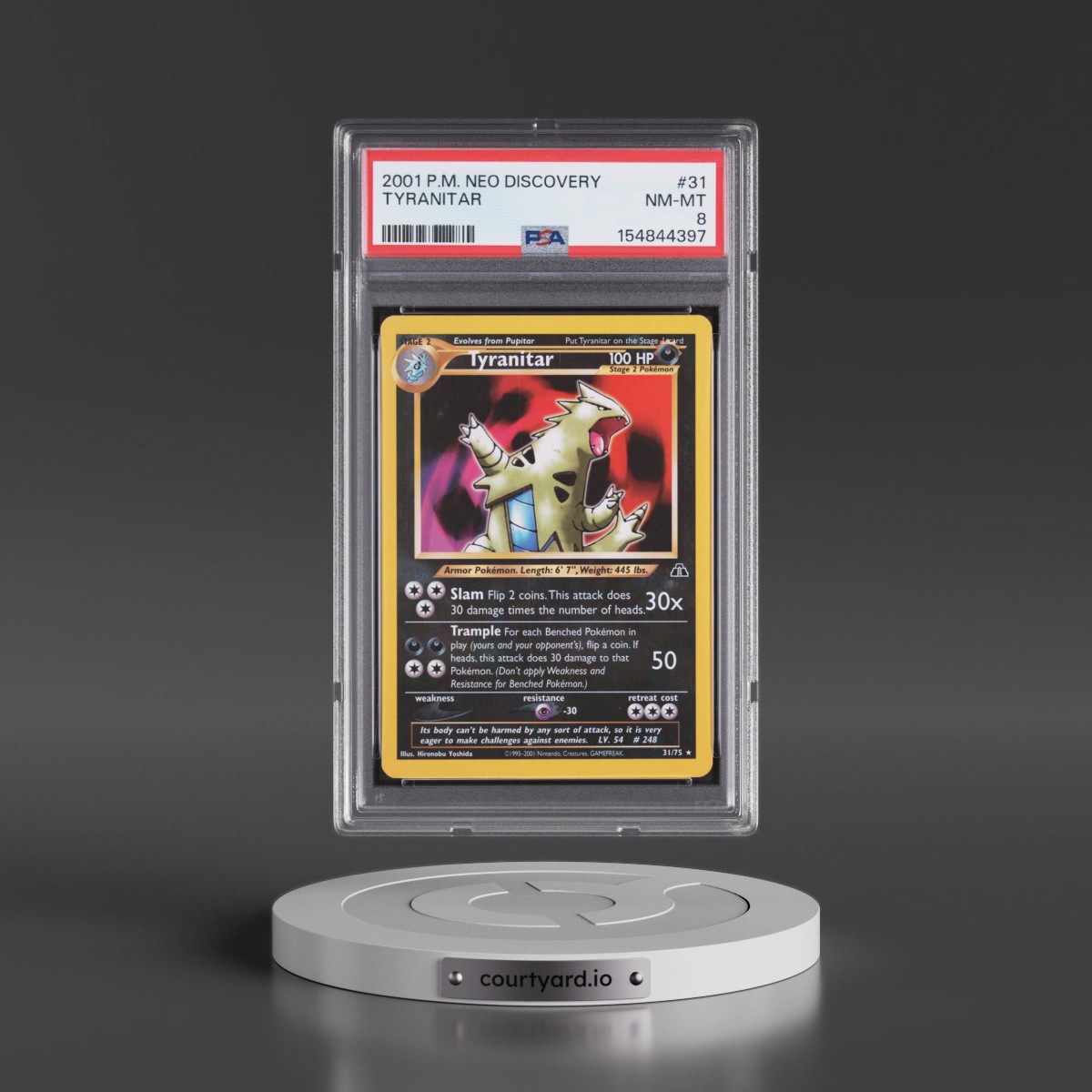 2001 Pokémon Neo Discovery #31 Tyranitar (PSA 8 NM-MT)