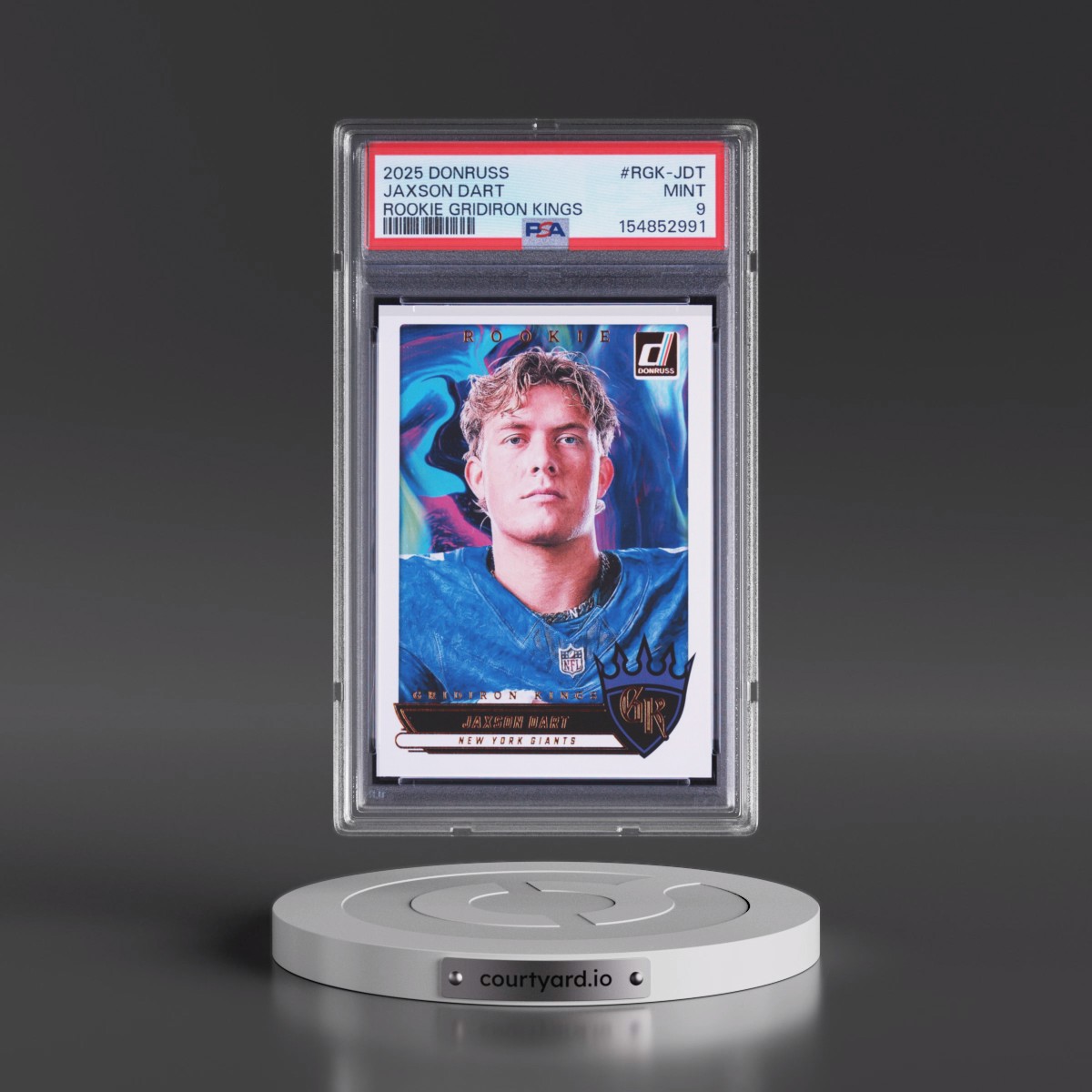 2025 Panini Donruss Rookie Gridiron Kings #RGK-JDT Jaxson Dart (PSA 9 MINT)