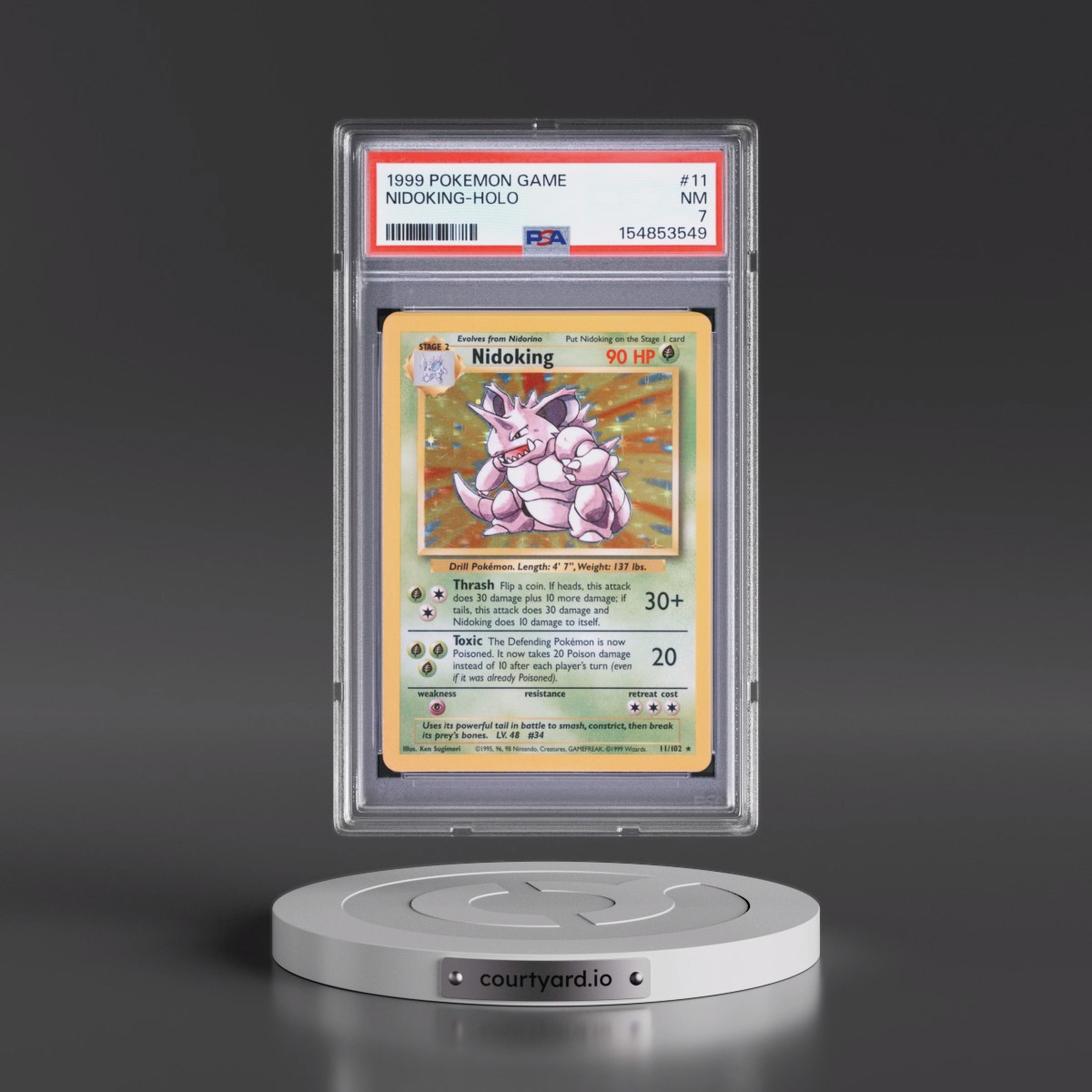 1999 Pokémon Game #11 Nidoking - Holo (PSA 7 NM)