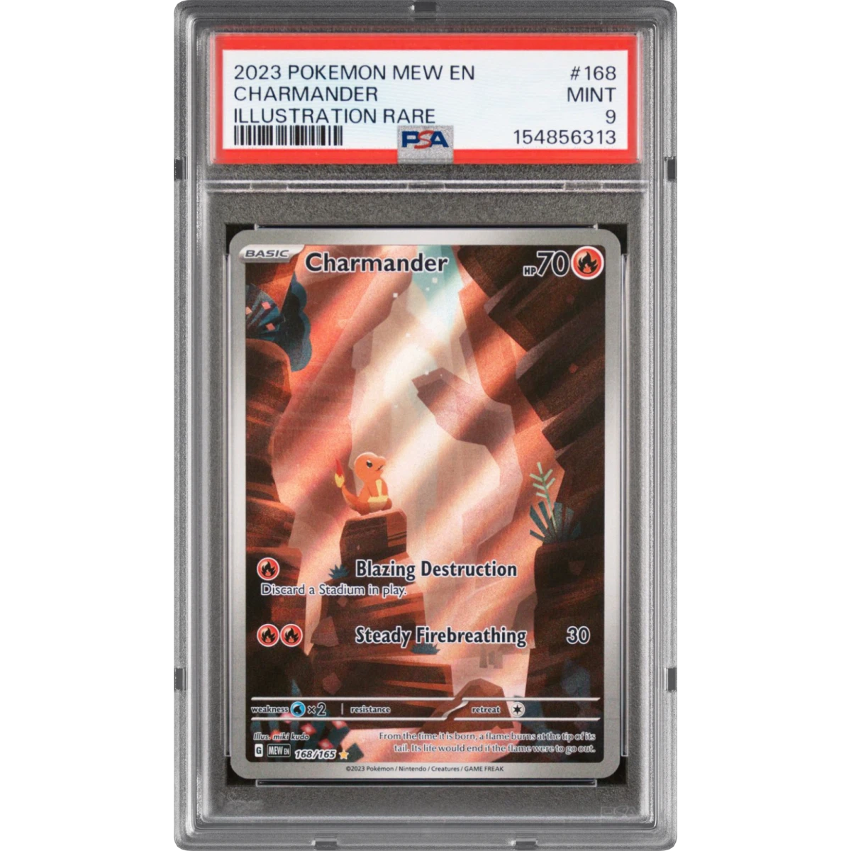 2023 Pokémon Mew EN-151 #168 Charmander - Illustration Rare (PSA 9 MINT)