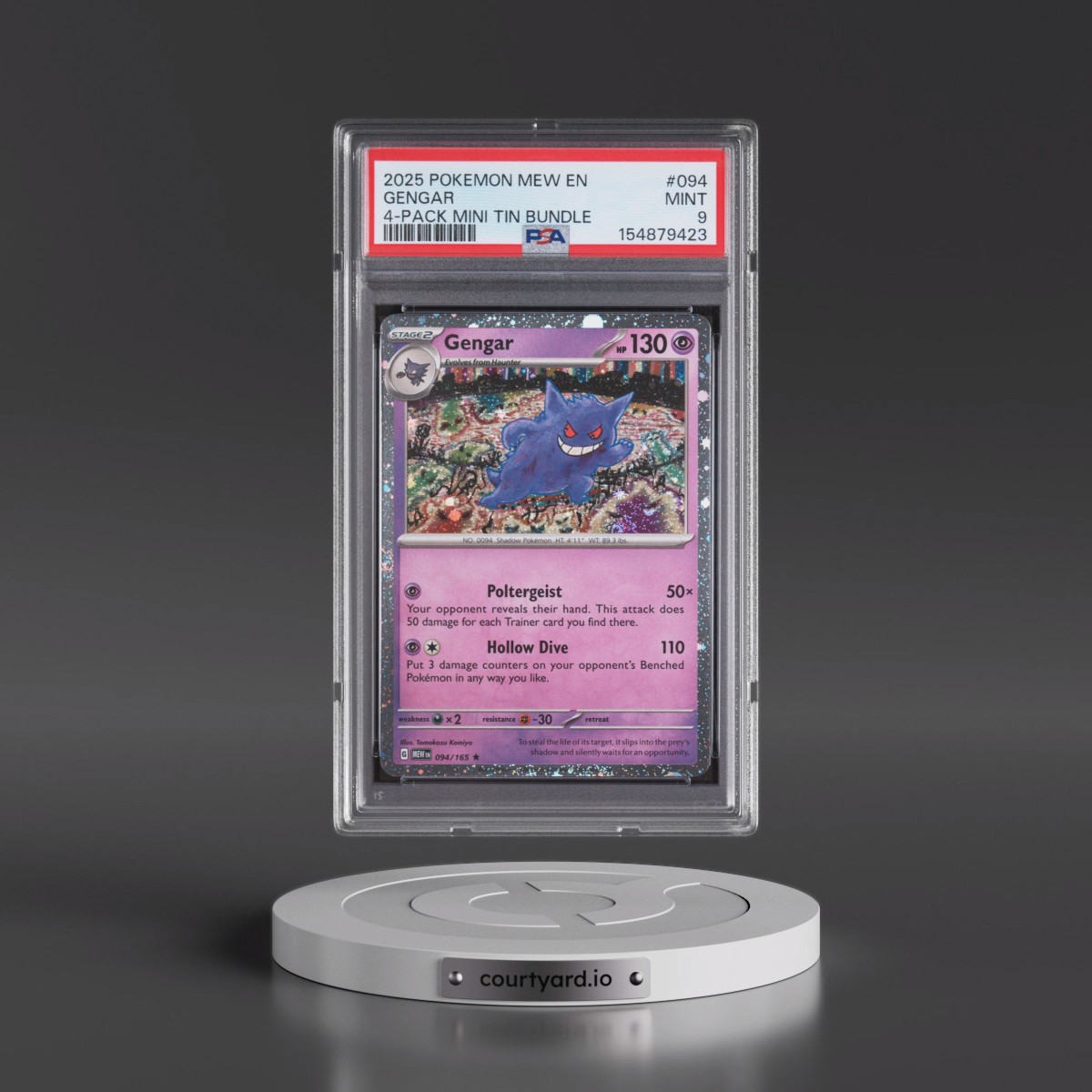 2025 Pokémon Mew EN-151 #094 Gengar - 4-Pack Mini Tin Bundle (PSA 9 MINT)