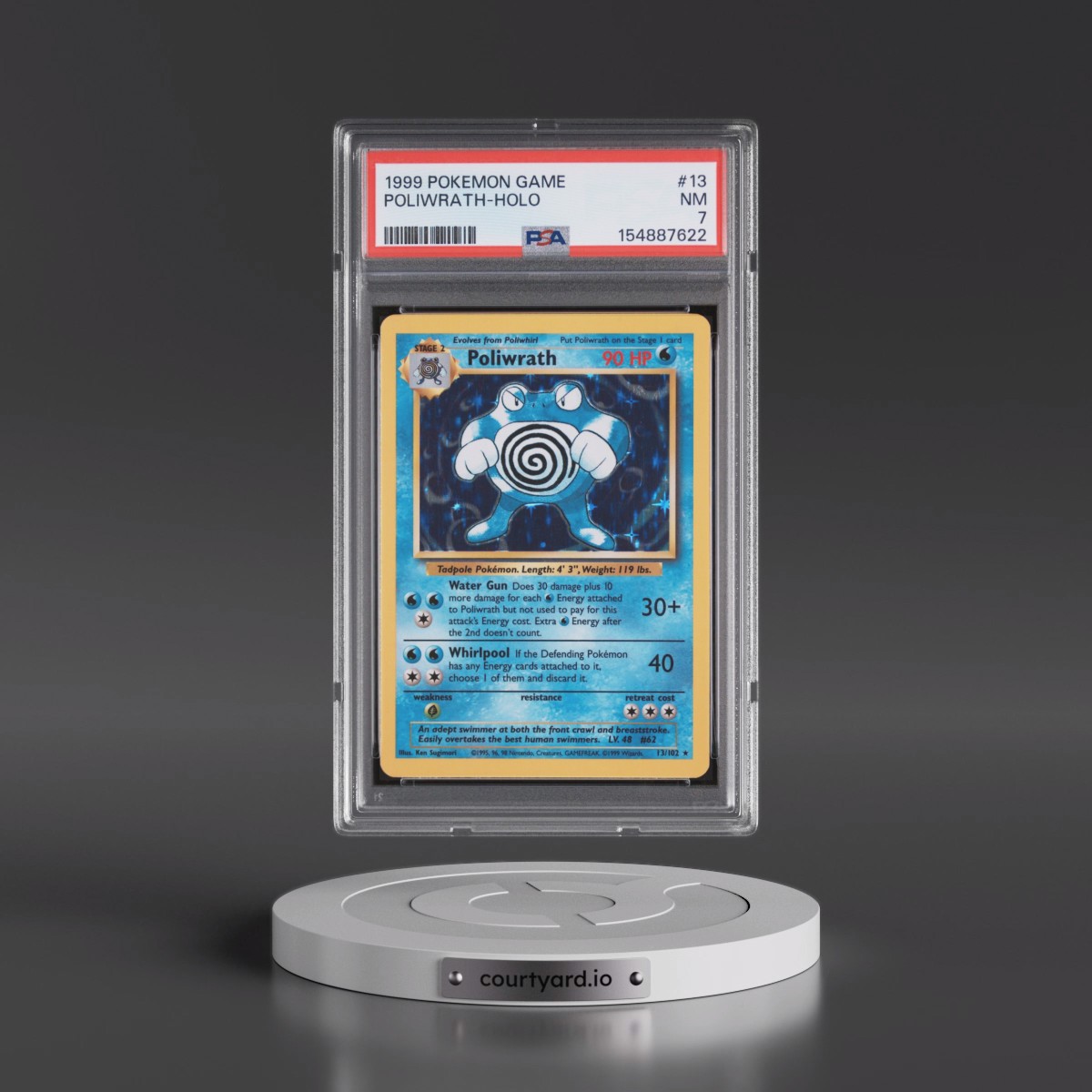 1999 Pokémon Game #13 Poliwrath - Holo (PSA 7 NM)