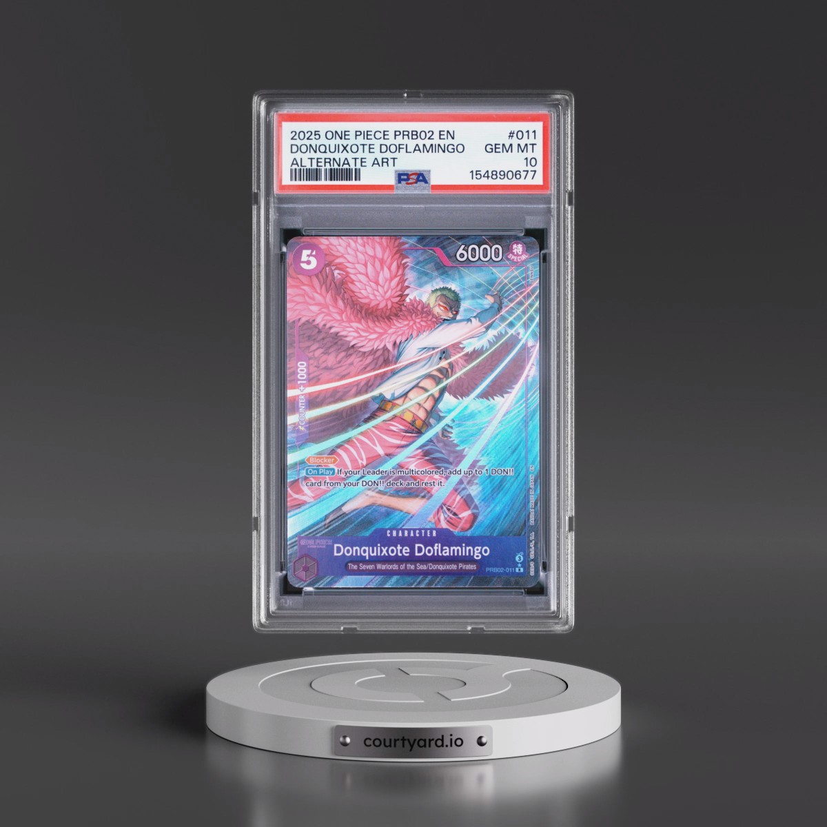 2025 One Piece PRB02-Premium Booster -One Piece Card the Best- Vol.2 #011 Donquixote Doflamingo - Alternate Art (PSA 10 GEM MINT)