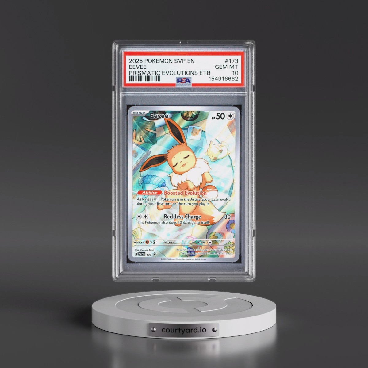 2025 Pokémon Svp EN-SV Black Star Promo #173 Eevee - Prismatic Evolutions Elite Trainer Box (PSA 10 GEM MINT)