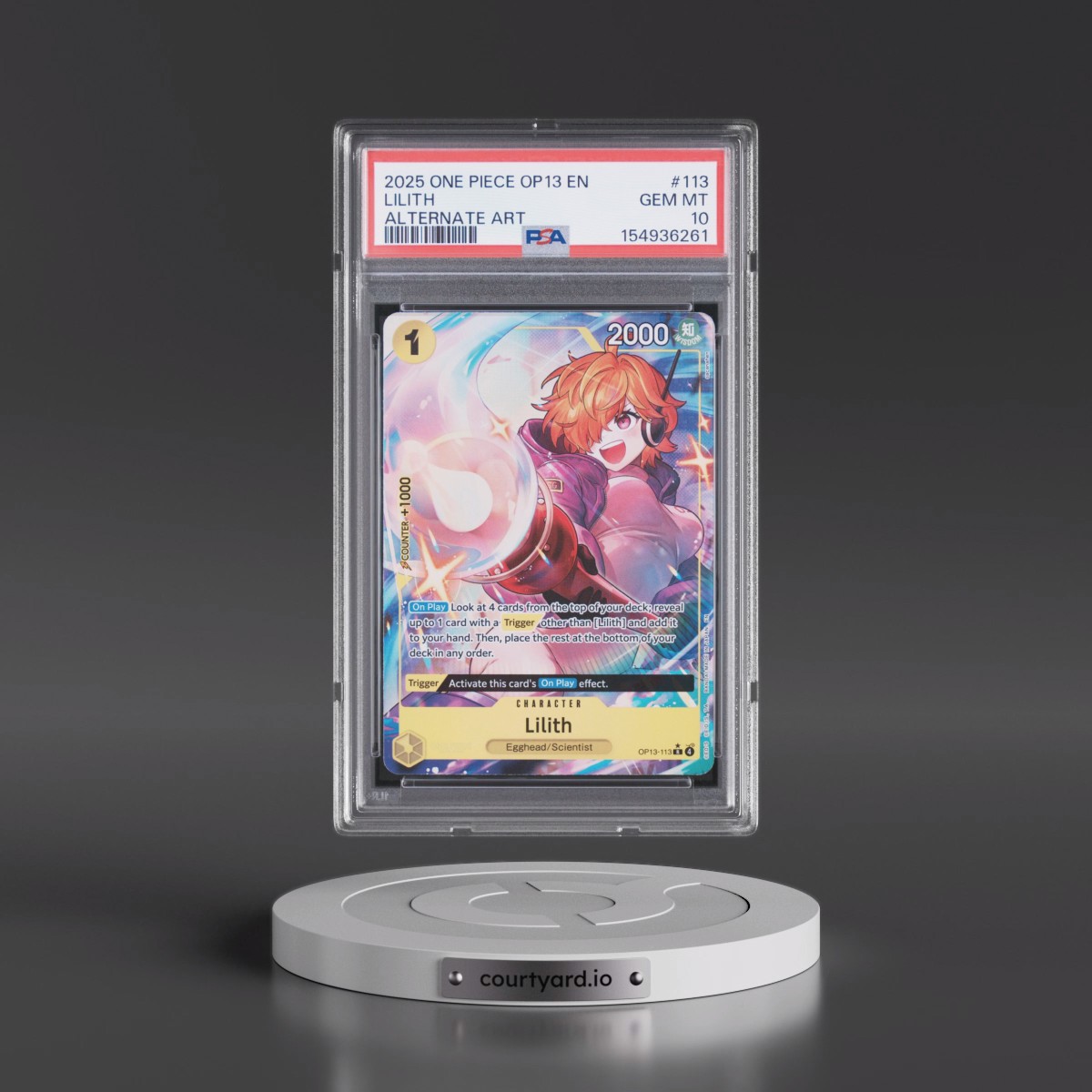 2025 One Piece OP13-Carrying on His Will #113 Lilith - Alternate Art (PSA 10 GEM MINT)