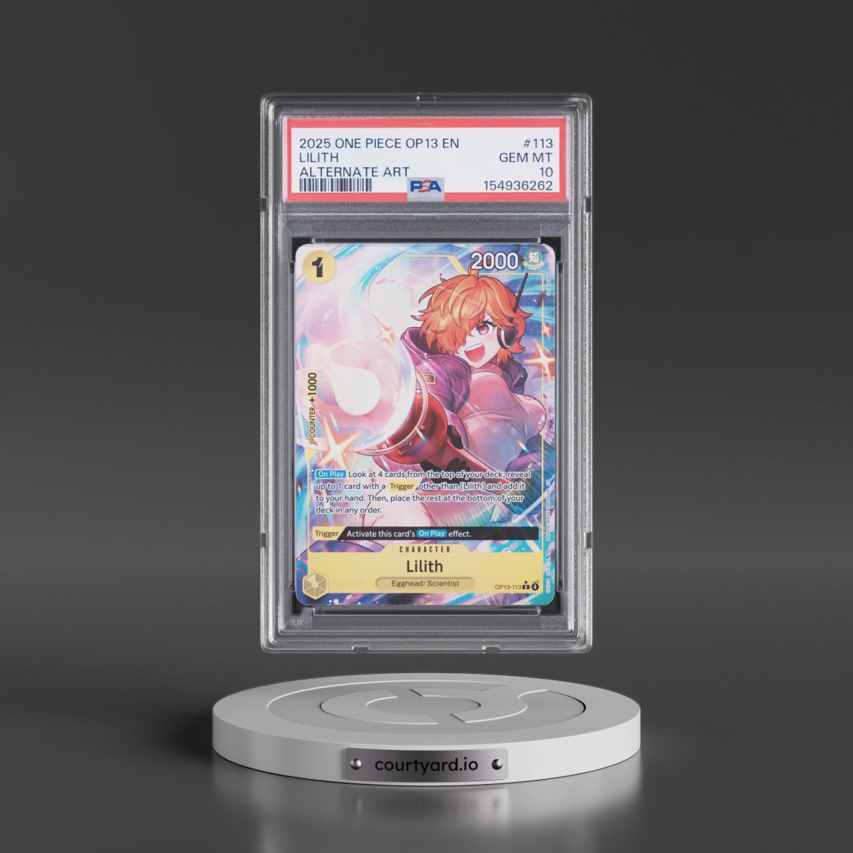 2025 One Piece OP13-Carrying on His Will #113 Lilith - Alternate Art (PSA 10 GEM MINT)