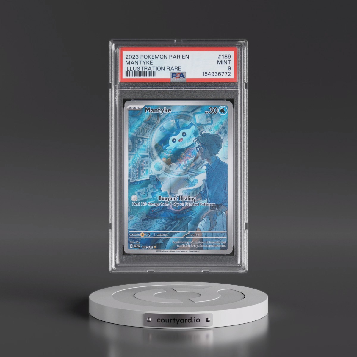 2023 Pokémon Par EN-Paradox Rift #189 Mantyke - Illustration Rare (PSA 9 MINT)