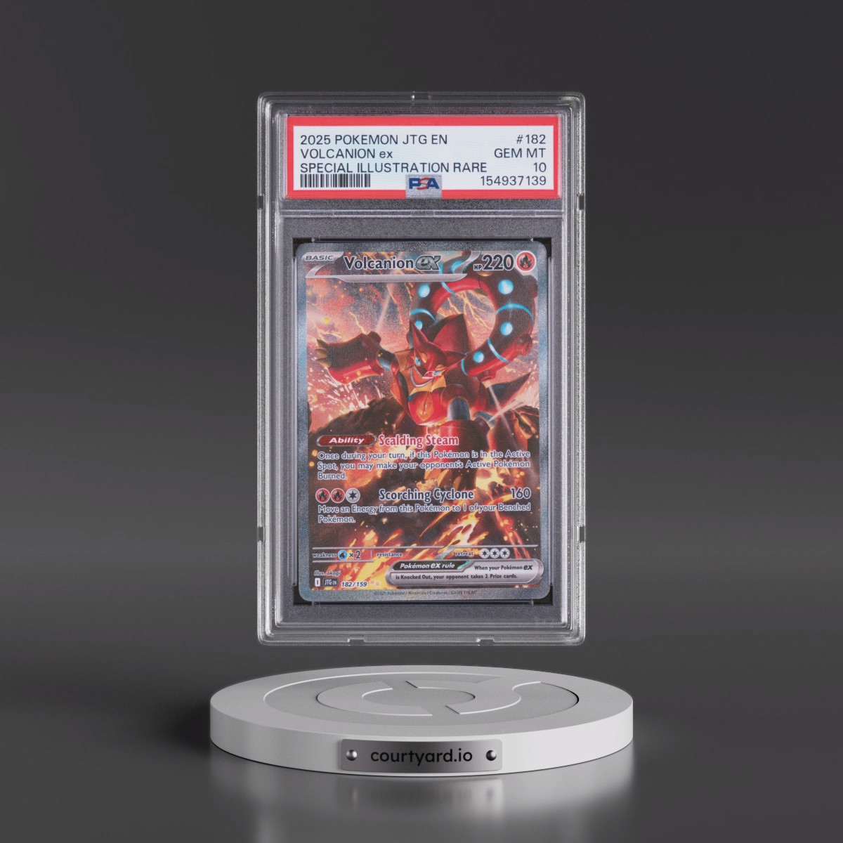 2025 Pokémon Jtg EN-Journey Together #182 Volcanion EX - Holo Special Illustration Rare (PSA 10 GEM MINT)