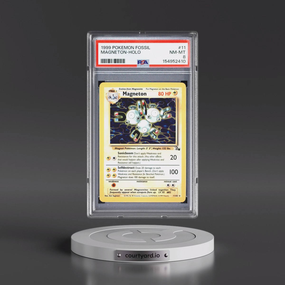 1999 Pokémon Fossil #11 Magneton - Holo (PSA 8 NM-MT)
