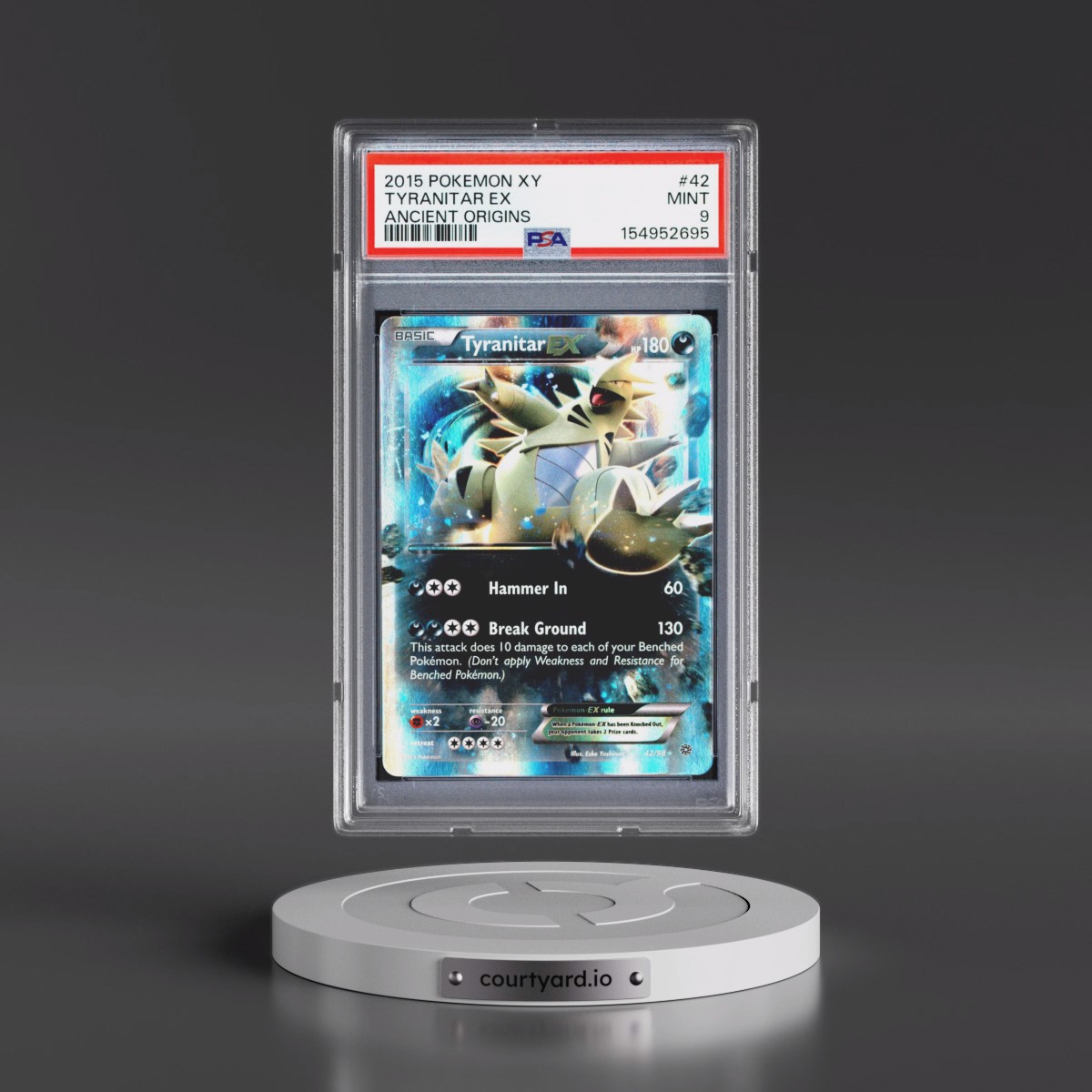2015 Pokémon XY Ancient Origins #42 Tyranitar EX - Holo (PSA 9 MINT)