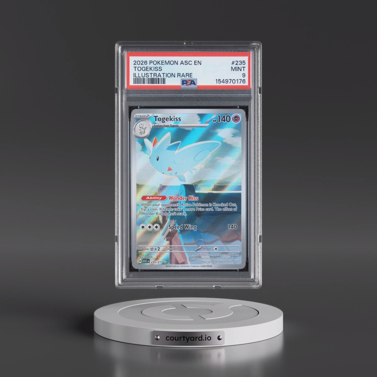 2026 Pokémon Asc EN-Ascended Heroes #235 Togekiss - Illustration Rare (PSA 9 MINT)