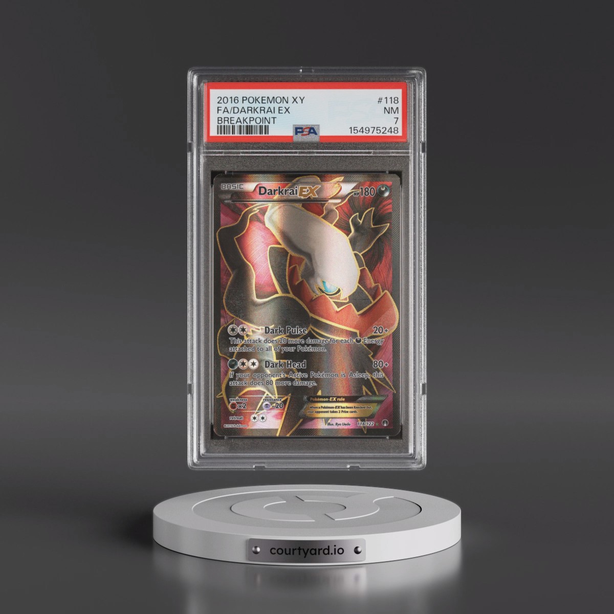 2016 Pokémon XY Breakpoint #118 Darkrai EX - Holo Full Art (PSA 7 NM)