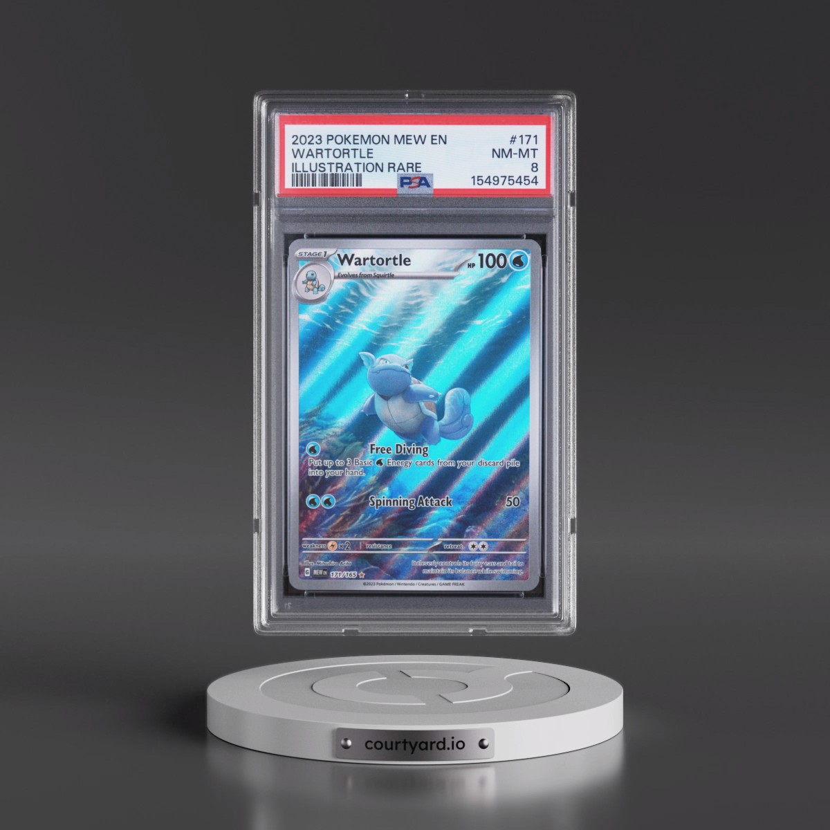 2023 Pokémon Mew EN-151 #171 Wartortle - Illustration Rare (PSA 8 NM-MT)
