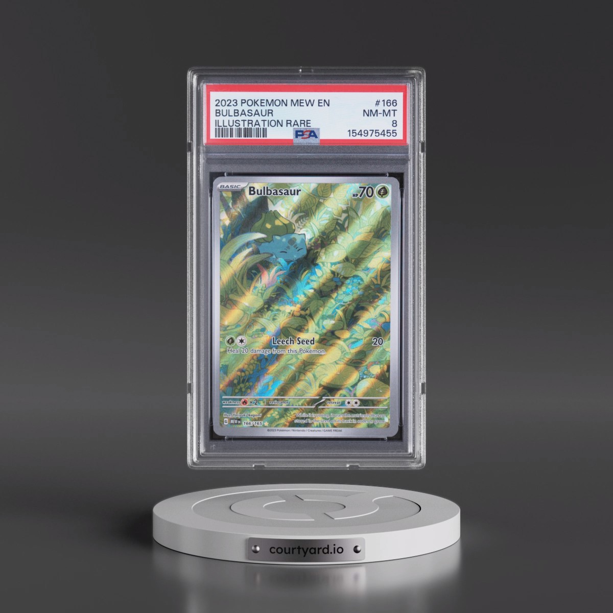 2023 Pokémon Mew EN-151 #166 Bulbasaur - Illustration Rare (PSA 8 NM-MT)